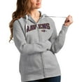 thumbnail image 1 of Women's Antigua Heathered Gray Baltimore Ravens Wordmark Victory Full-Zip Hoodie, 1 of 1