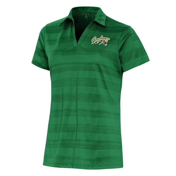 Women's Antigua Hunter Green Greensboro Grasshoppers Compass Polo