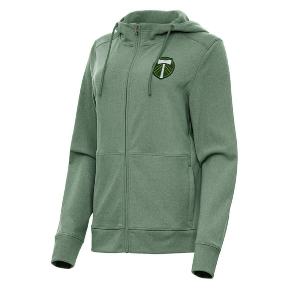 Women's Antigua Hunter Green Portland Timbers Seeker Full-Zip Hoodie