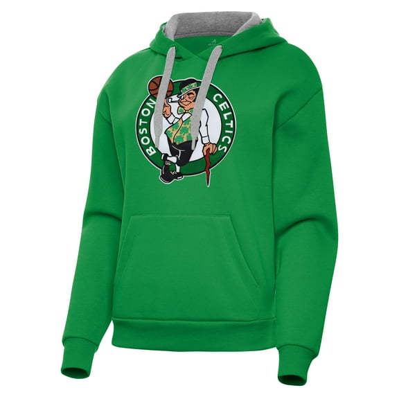 Women's Antigua Kelly Green Boston Celtics Victory Pullover Hoodie
