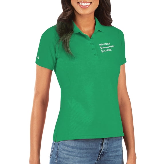 Women's Antigua Kelly Green Holyoke Community College Legacy Pique Polo