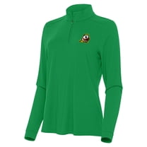 Women's Antigua Kelly Green Oregon Ducks Intent Quarter-Zip Top