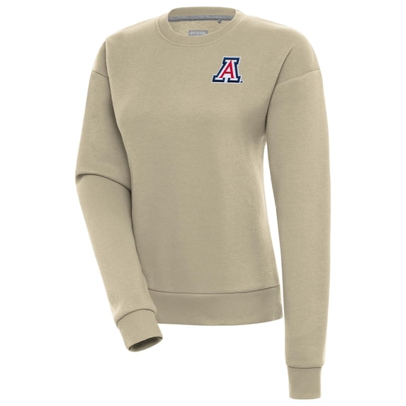 Women's Antigua Khaki Arizona Wildcats Victory Pullover Sweatshirt