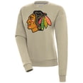 thumbnail image 1 of Women's Antigua Khaki Chicago Blackhawks Victory Pullover Sweatshirt, 1 of 1