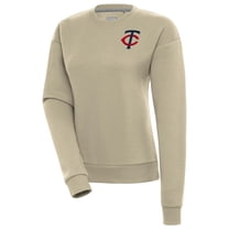 Women's Antigua Khaki Minnesota Twins Victory Pullover Sweatshirt