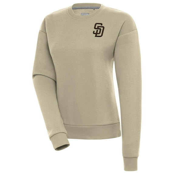 Women's Antigua Khaki San Diego Padres Victory Pullover Sweatshirt