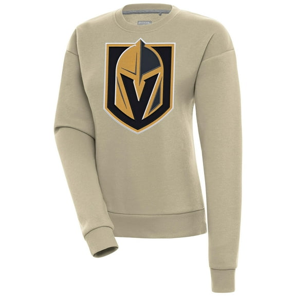 Women's Antigua Khaki Vegas Golden Knights Victory Pullover Sweatshirt