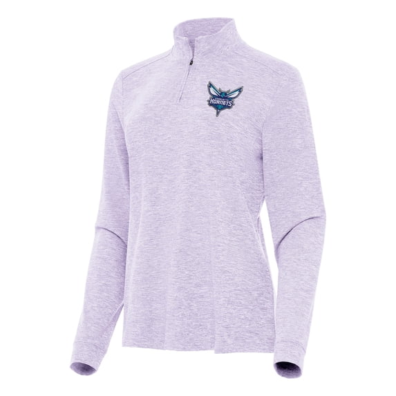 Women's Antigua Lavender Charlotte Hornets Mentor Quarter-Zip Mock Long Sleeve Top