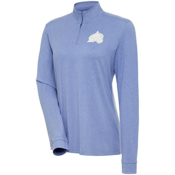 Women's Antigua Lavender Colorado Avalanche White Logo Mentor Quarter-Zip Jacket
