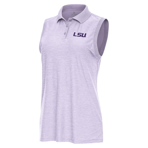 Women's Antigua  Lavender LSU Tigers Recap Sleeveless Polo