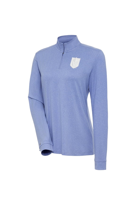 Women's Antigua Lavender Vegas Golden Knights White Logo Mentor Quarter-Zip Jacket