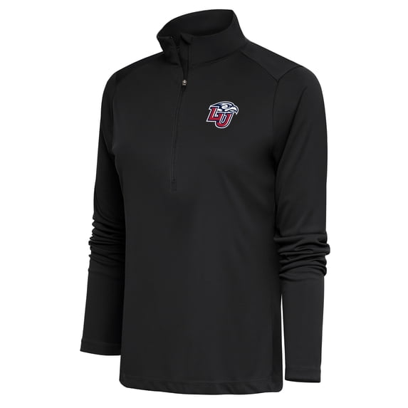 Women's Antigua Liberty Flames Black Tribute Half-Zip Top