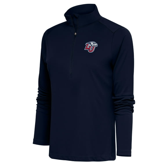 Women's Antigua Liberty Flames Navy Tribute Half-Zip Top