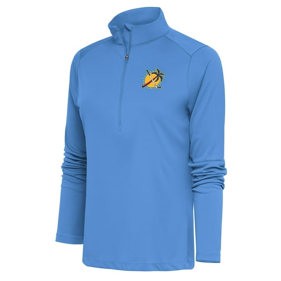 Women's Antigua Light Blue Florida Panthers Special Edition 2.0 Tribute Quarter-Zip Pullover Top