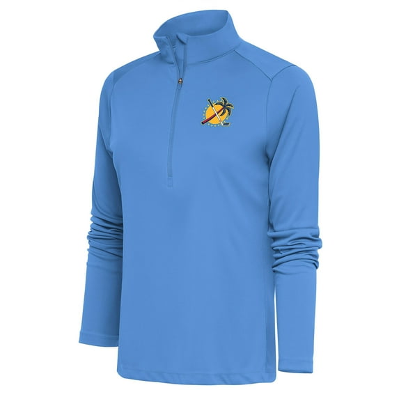 Women's Antigua Light Blue Florida Panthers Special Edition 2.0 Tribute Quarter-Zip Pullover Top