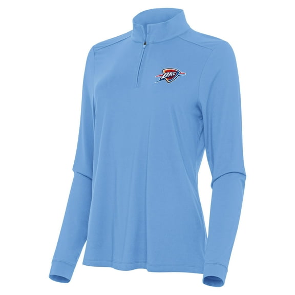 Women's Antigua Light Blue Oklahoma City Thunder Intent Quarter-Zip Top
