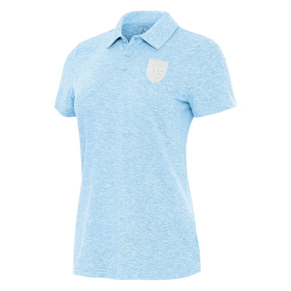 Women's Antigua Light Blue San Jose Earthquakes White Logo Matter Polo