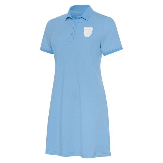 Women's Antigua Light Blue San Jose Earthquakes White Logo Play Through Polo Dress