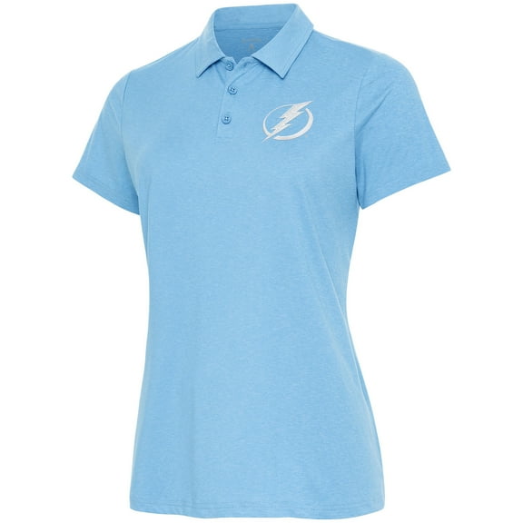 Women's Antigua Light Blue Tampa Bay Lightning White Logo Matter Polo