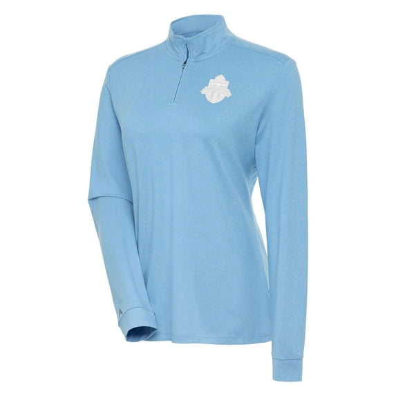 Women's Antigua Light Blue Toronto FC White Logo Mentor Quarter-Zip Pullover Top
