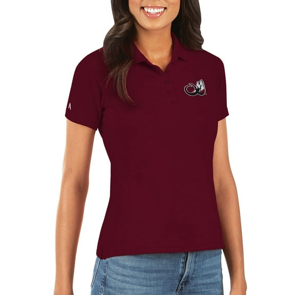 Women's Antigua Maroon Colorado Mammoth Team Logo Legacy Pique Polo