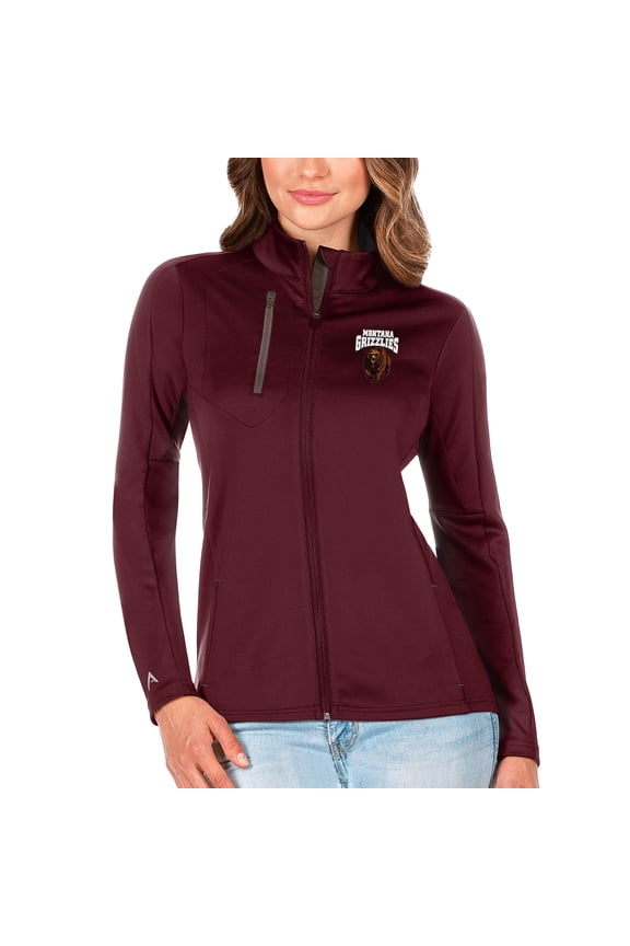 Women's Antigua Maroon/Graphite Montana Grizzlies Generation Full-Zip Jacket