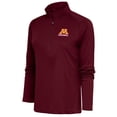 thumbnail image 1 of Women's Antigua Maroon Minnesota Golden Gophers Football Logo Tribute Quarter-Zip Pullover Top, 1 of 1