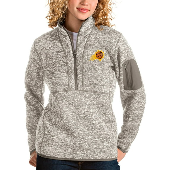 Women's Antigua Natural Phoenix Suns Fortune Quarter-Zip Pullover Jacket