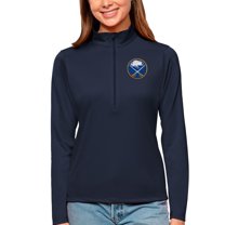 Women's Antigua Navy Buffalo Sabres Tribute Quarter-Zip Pullover Top