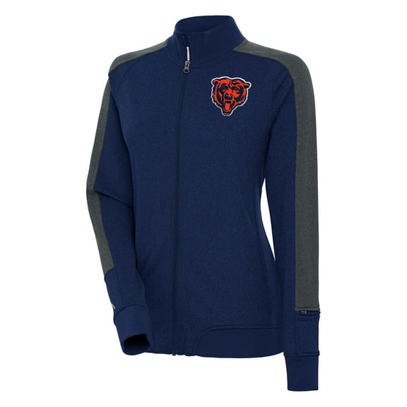 Women's Antigua  Navy Chicago Bears Strike Full-Zip Track Jacket