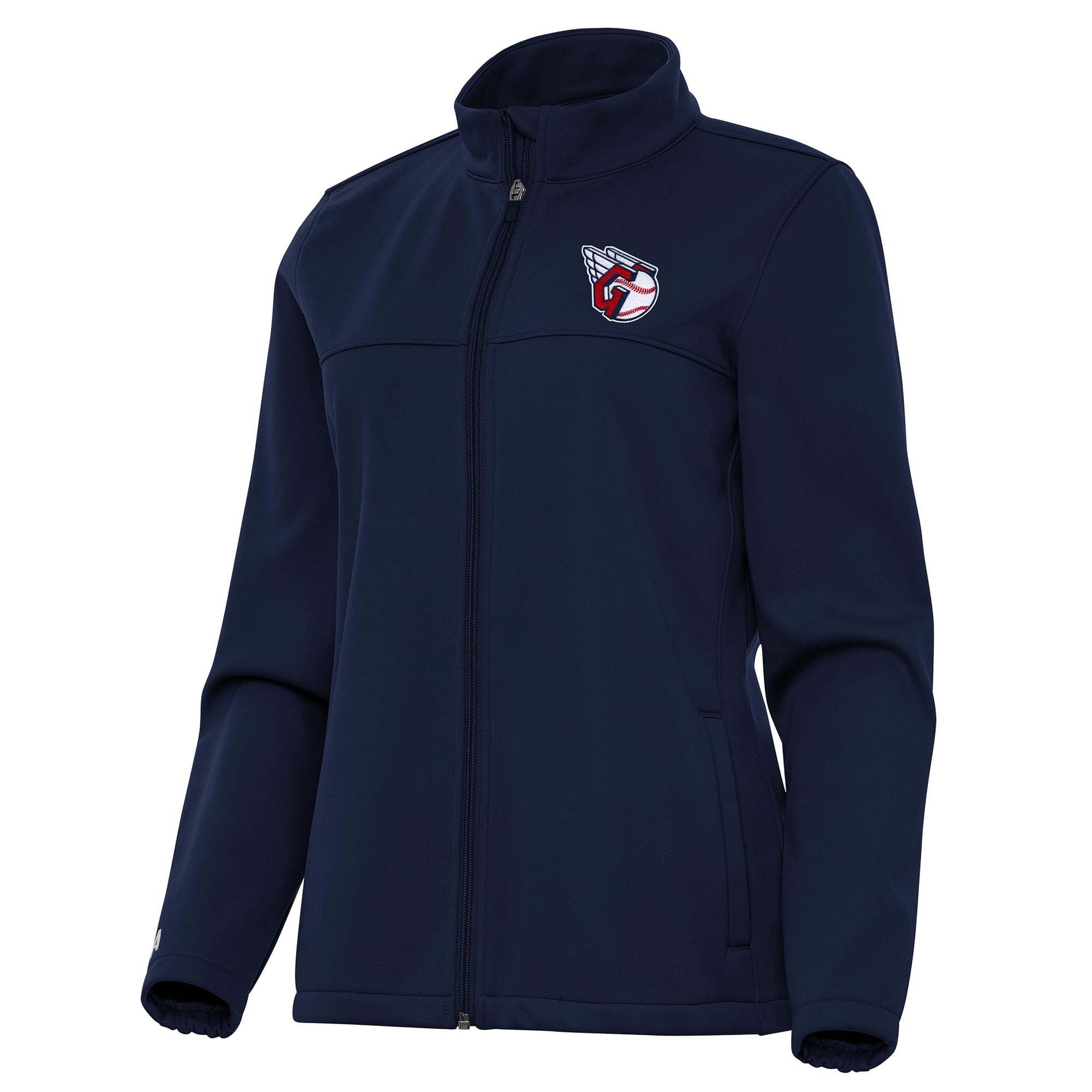 Women's Antigua Navy Cleveland Guardians Links 2 Golf Full-Zip