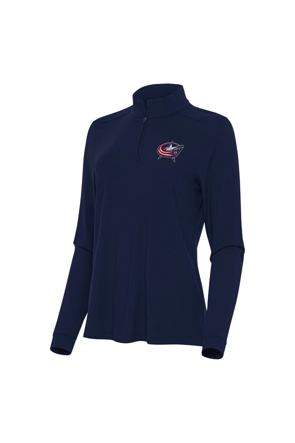 Women's Antigua Navy Columbus Blue Jackets Intent Quarter-Zip Top