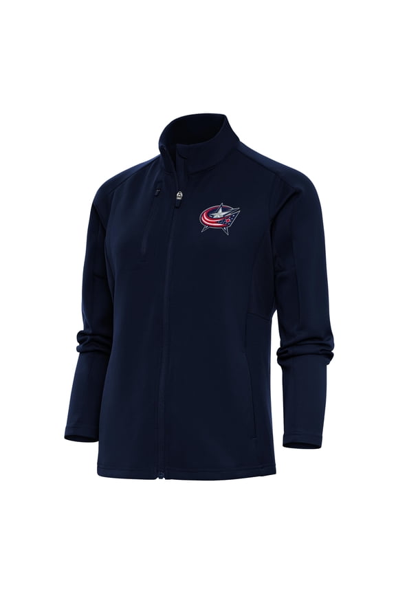 Women's Antigua Navy Columbus Blue Jackets Team Logo Generation Full-Zip Jacket