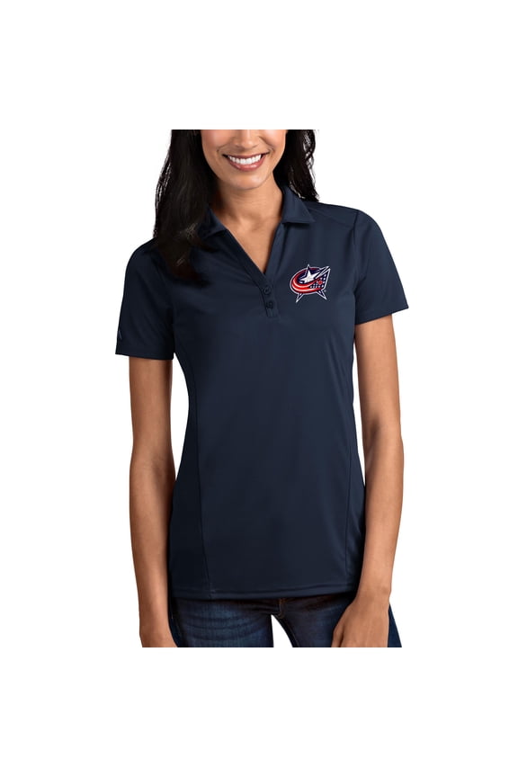 Women's Antigua Navy Columbus Blue Jackets Tribute Polo