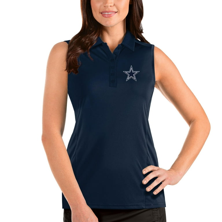 Women s Antigua Navy Dallas Cowboys Tribute Sleeveless Polo