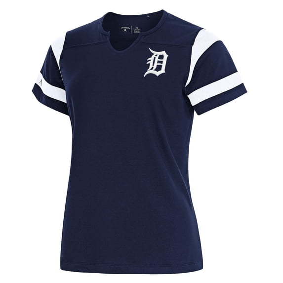 Women's Antigua Navy Detroit Tigers Encounter Notch Neck Top