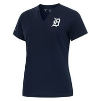 Women's Antigua  Navy Detroit Tigers Notch Neck T-Shirt