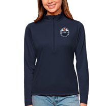 Women's Antigua Navy Edmonton Oilers Tribute Quarter-Zip Pullover Top