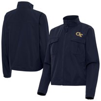 Women's Antigua Navy Georgia Tech Yellow Jackets Even Par Full-Zip Jacket
