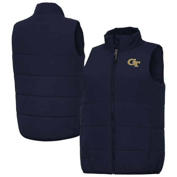 Women's Antigua  Navy Georgia Tech Yellow Jackets Experience Full-Zip Vest