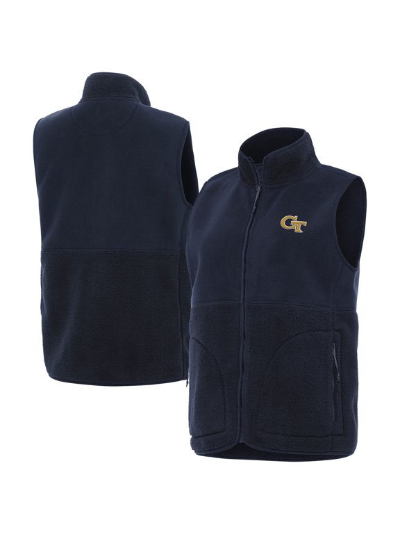 Women's Antigua Navy Georgia Tech Yellow Jackets Nostalgic Full-Zip Vest