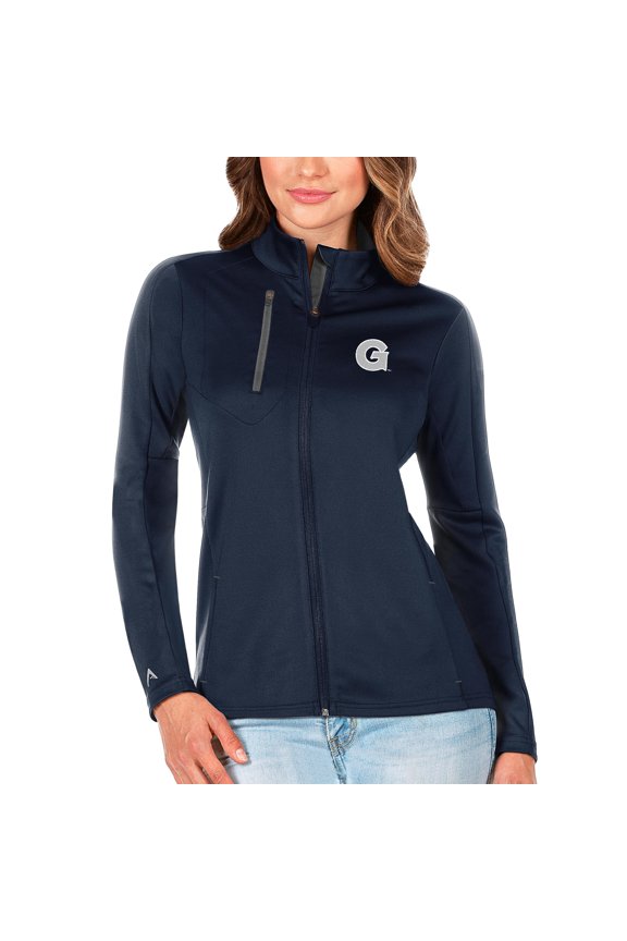 Women's Antigua Navy/Graphite Georgetown Hoyas Generation Full-Zip Jacket