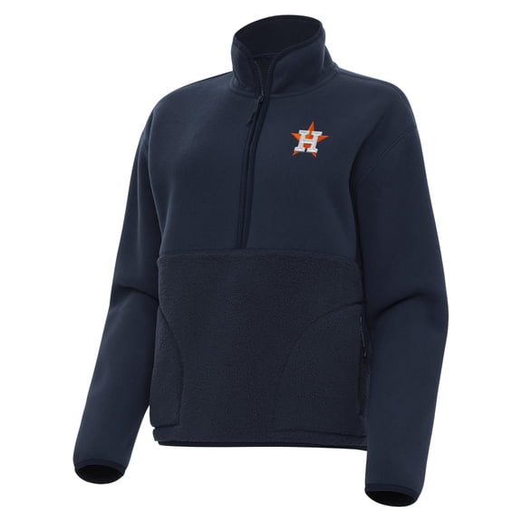 Women's Antigua Navy Houston Astros Figure Half-Zip Sweatshirt