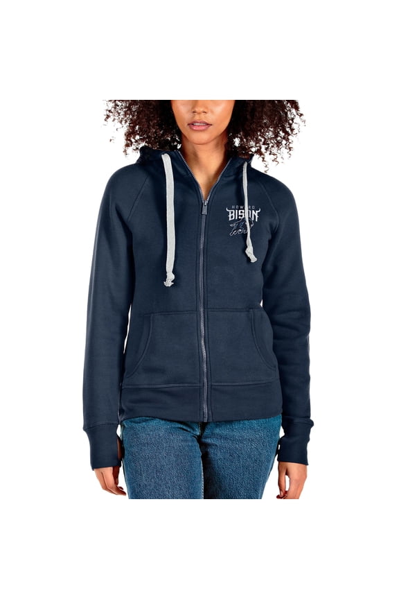 Women's Antigua Navy Howard Bison Victory Full-Zip Hoodie