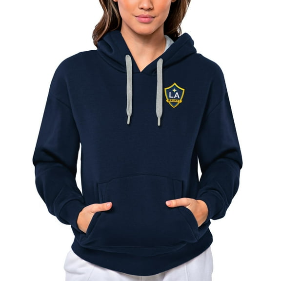 Women's Antigua Navy LA Galaxy Team Logo Victory Pullover Hoodie