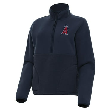 Women's Antigua Navy Los Angeles Angels Figure Half-Zip Sweatshirt