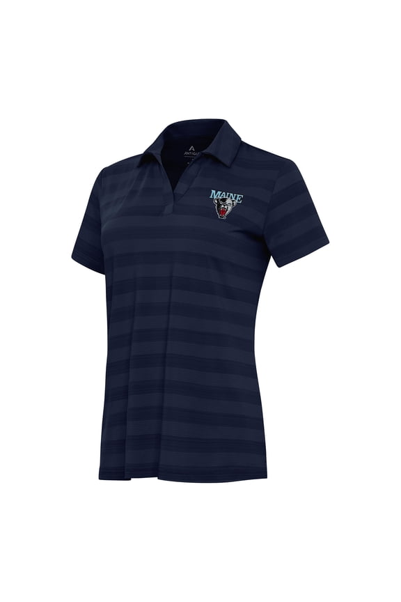Women's Antigua Navy Maine Black Bears Tunnel Polo