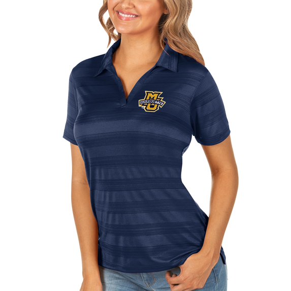 Women's Antigua Navy Marquette Golden Eagles Compass Polo