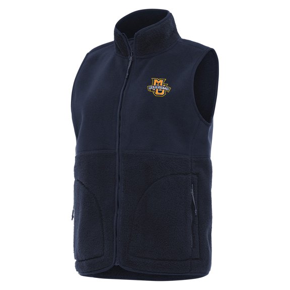 Women's Antigua Navy Marquette Golden Eagles Nostalgic Full-Zip Vest