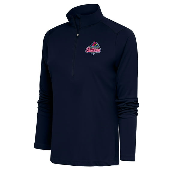 Women's Antigua Navy Memphis Redbirds Tribute Half-Zip Pullover Top